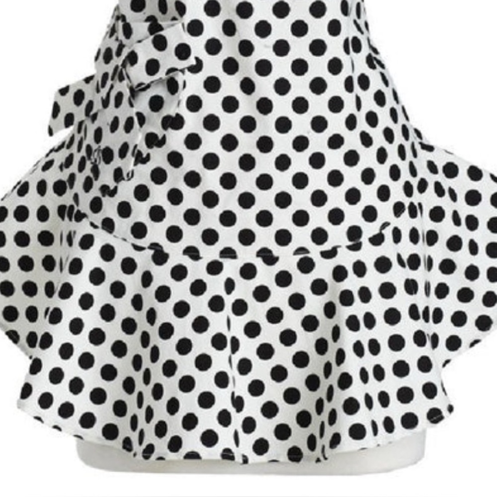 Polka Dot Apron with Ruffle Detail
